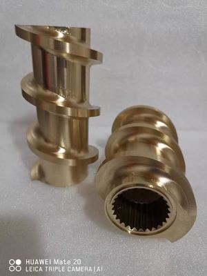 İyi fiyat  Çift Vidalı Ekstruder için Alüminyum Bronz Konik Dişli Vida Elemanları 150mm çevrimiçi